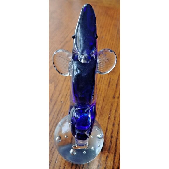 Paperweight vintage blown Art Glass Blue Seahorse - Picture 7 of 8